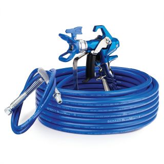 Contractor PC Airless Spray Gun, RAC X 517, BlueMax II Airless Hose 1/4 in x 50 ft, BlueMax II Airless Whip Hose 3/16 in x 4.5 ft 17Y046