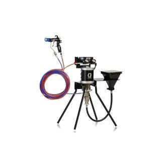 30:1 Merkur ES Air Assisted Package, 0.4 gpm (1.5 lpm) fluid flow, standard mount, with G40 gun, hopper, and plated steel 24W285