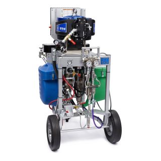 XP50-hf Non-Hazardous Spray Package, Cart, 4:1 Mix Ratio, Hoppers, Solvent Pump, Heaters, Junction Box, XTR Gun 573405