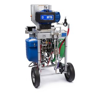 XP70 Non-Hazardous Spray Package, Cart, 3:1 Mix Ratio, Hopper, Solvent Pump, Heaters, Junction Box, XTR Gun, 240V 576305