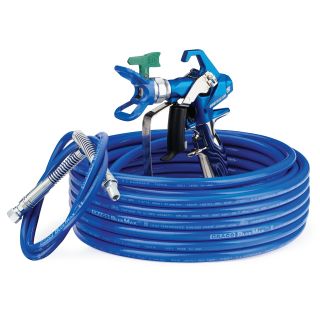 Contractor PC Airless Spray Gun, RAC X LP 517, BlueMax II Airless Hose 1/4 in x 50 ft, BlueMax II Airless Whip Hose 3/16 in x 4.5 ft 17Y051